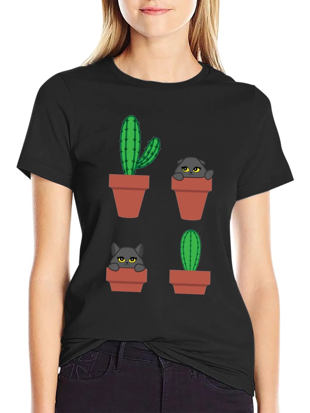 Cactus Cat T-Shirt - Plant Lover Tee product image 1