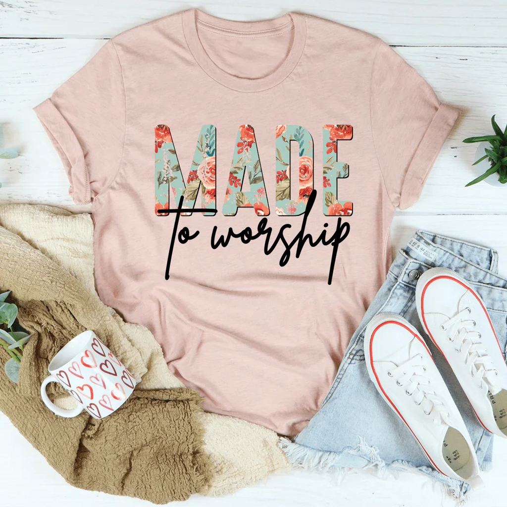 Inspirational Christian Faith Crewneck Tee – \"Made To product image 1