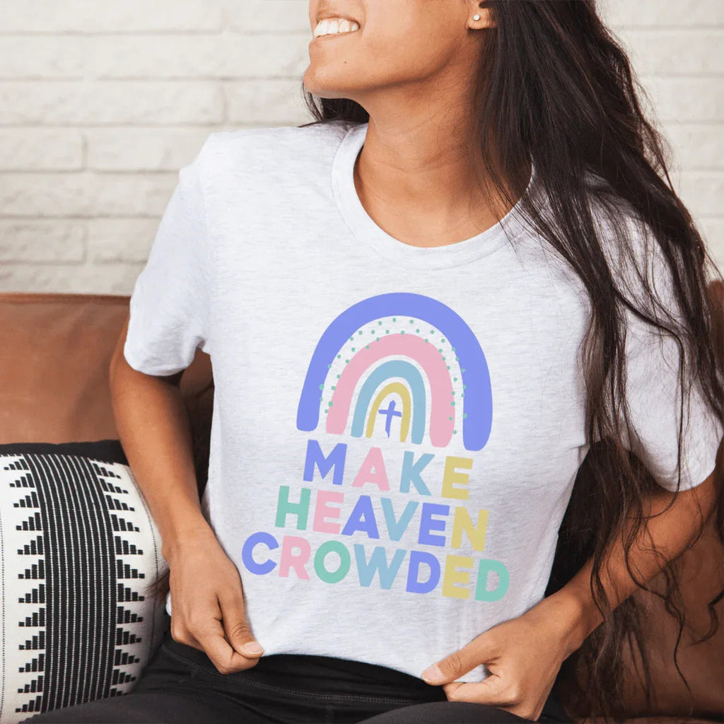 Inspirational Christian Faith Rainbow Crewneck Tee – "Make product image 2