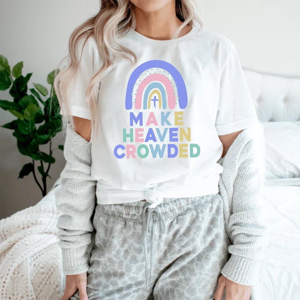 Inspirational Christian Faith Rainbow Crewneck Tee – "Make product image 1