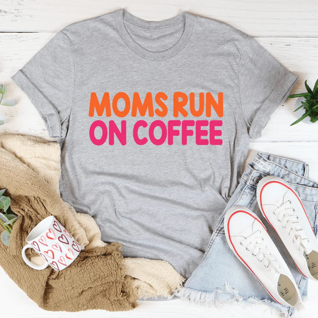 "Moms Run On Coffee" – Playful Lover Graphic T-Shirt product image 2