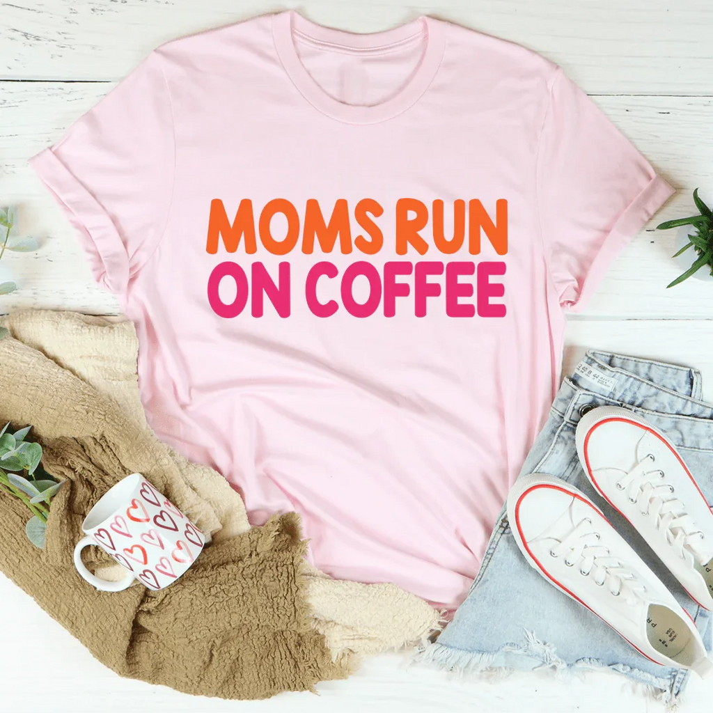 "Moms Run On Coffee" – Playful Lover Graphic T-Shirt product image 3