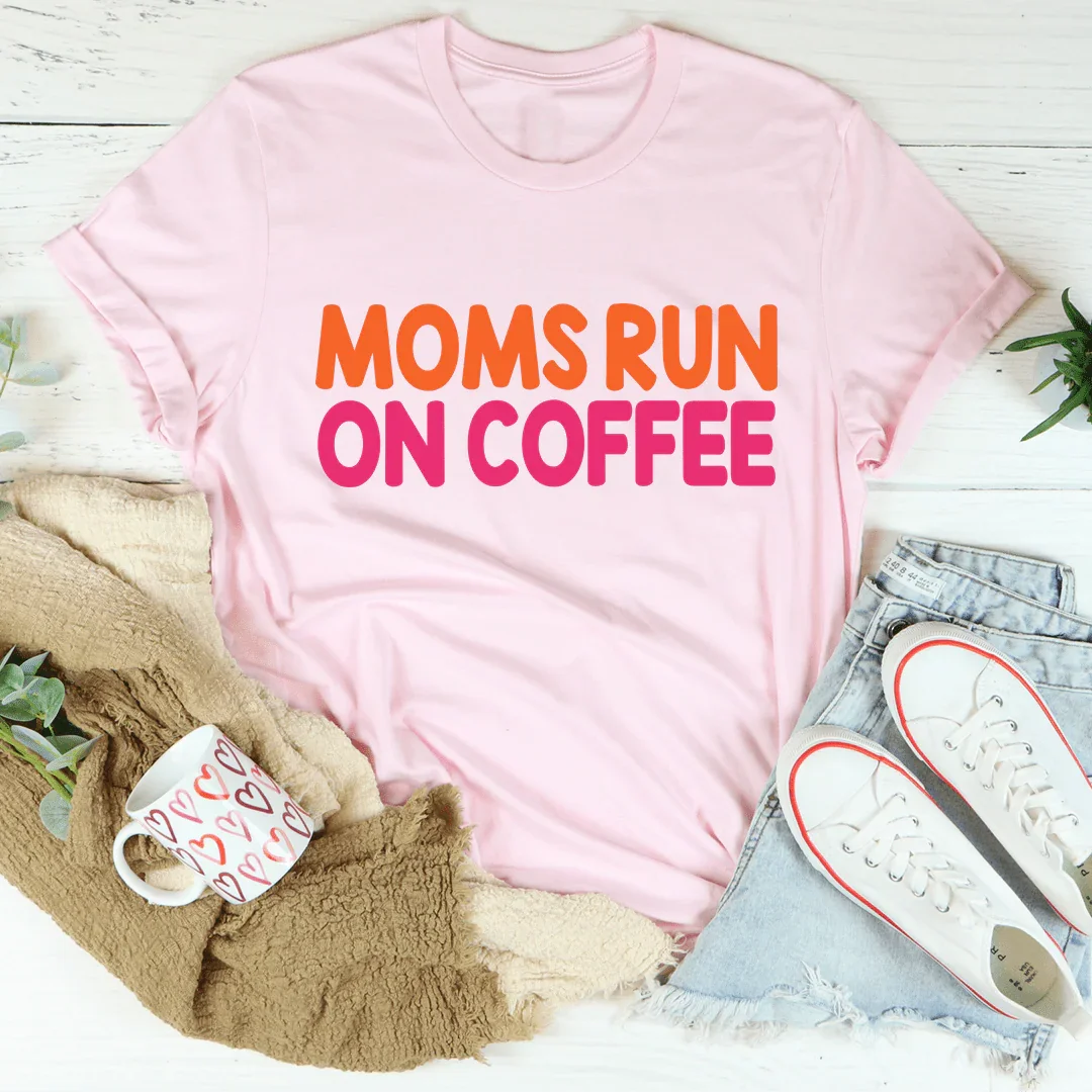 "Moms Run On Coffee" – Playful Lover Graphic T-Shirt product image 3