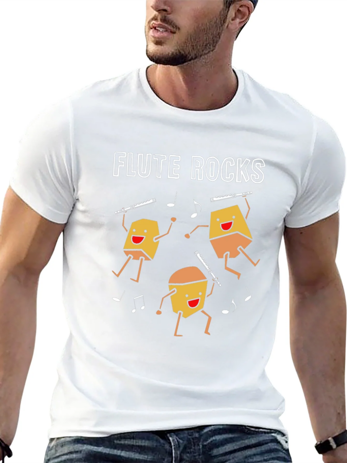 Flute Rocks T-Shirt - Musical Instrument Tee product image 3