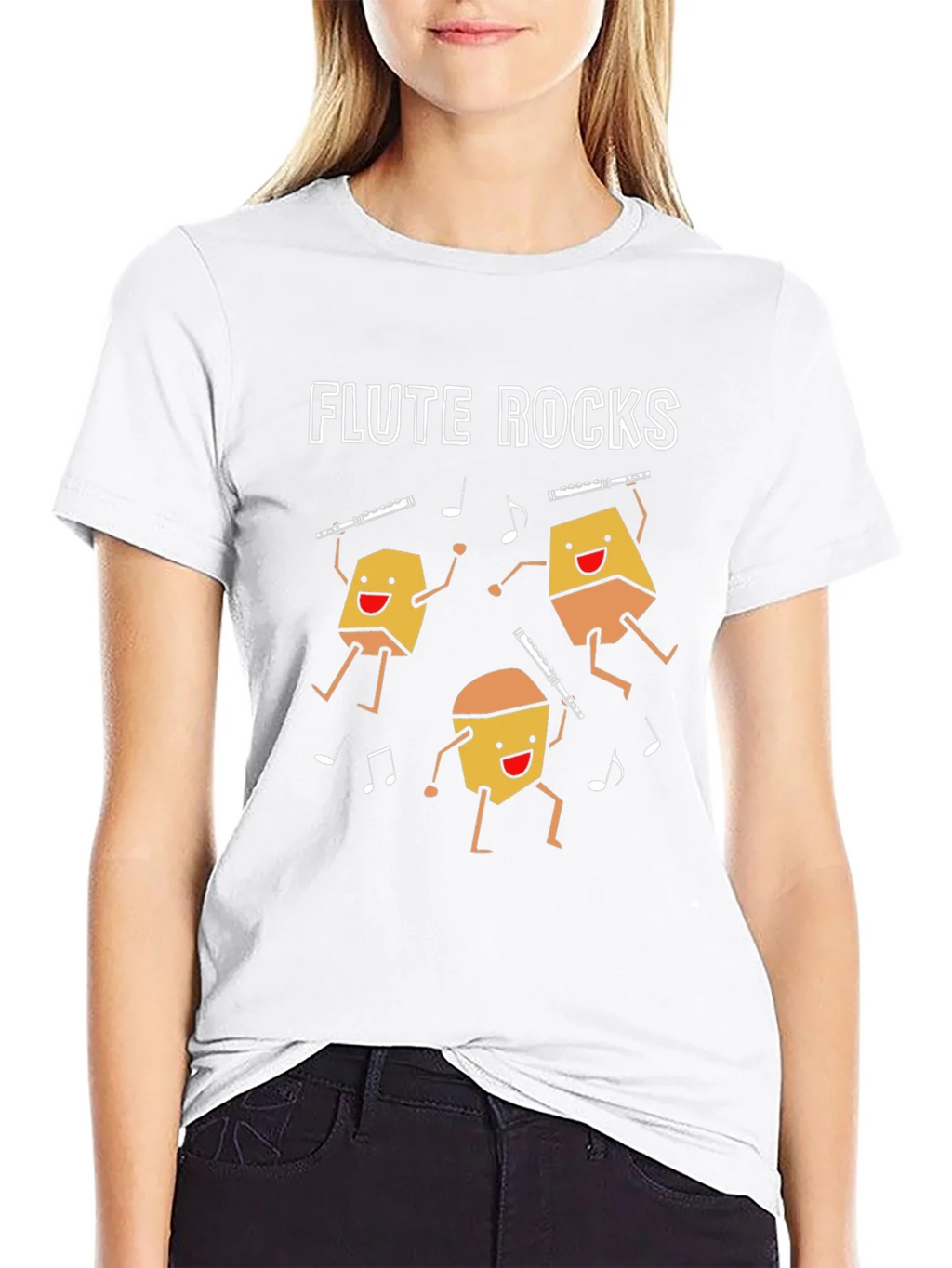 Flute Rocks T-Shirt - Musical Instrument Tee product image 2