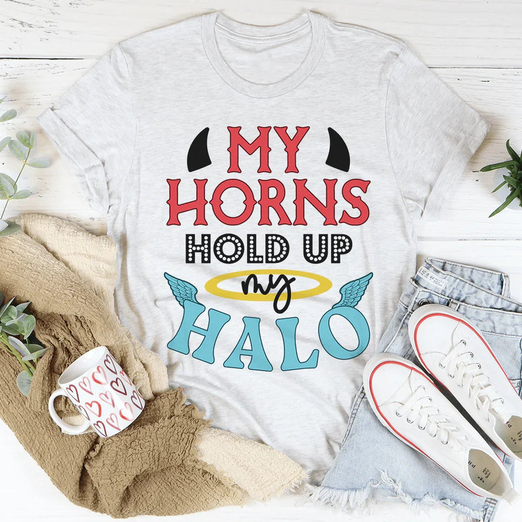 My Horns Hold Up My Halo Tee product image 1
