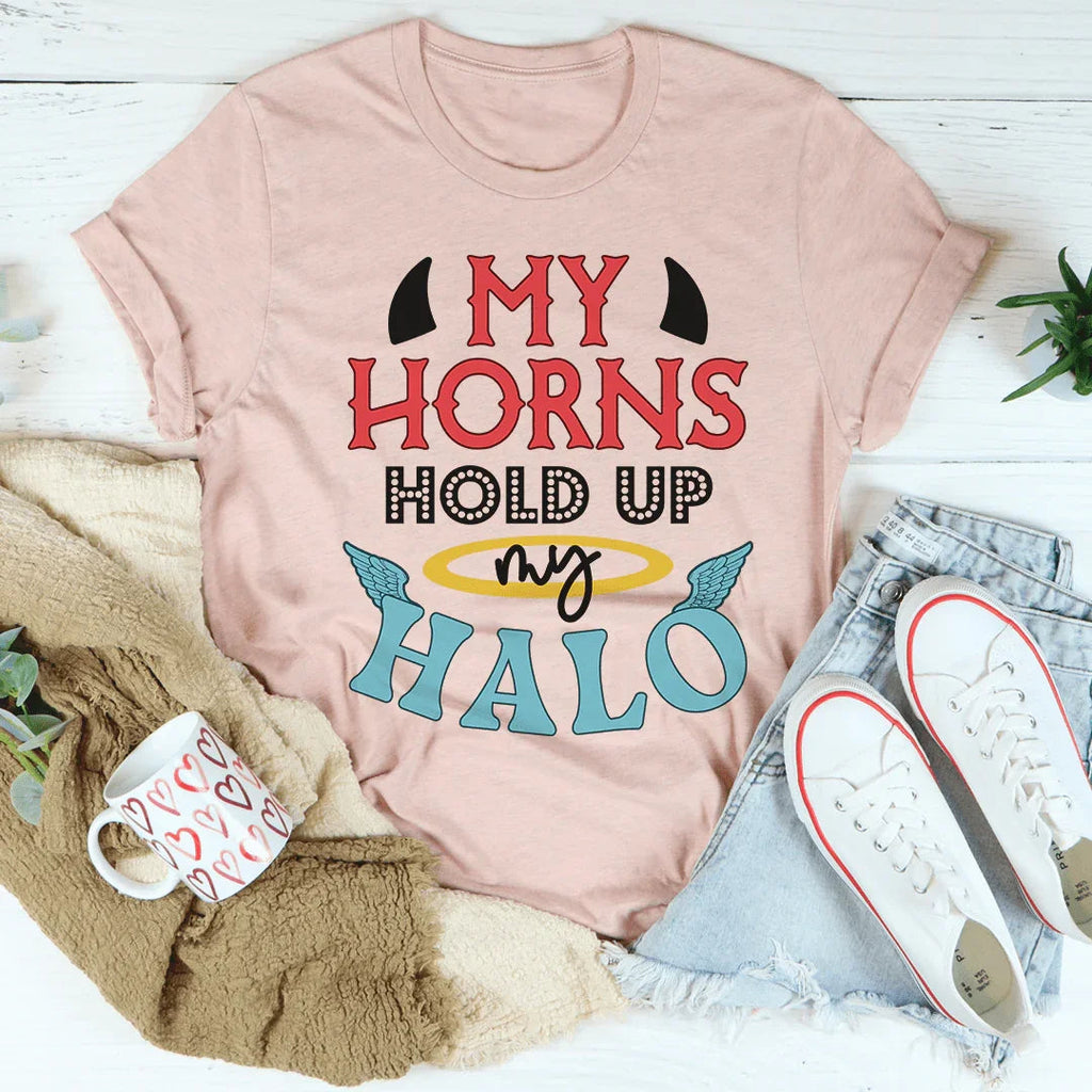 My Horns Hold Up My Halo Tee product image 3