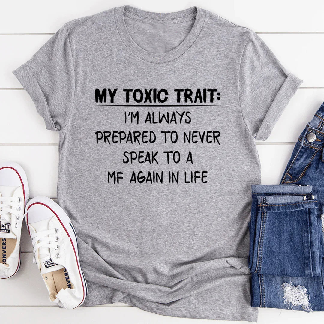 Relatable Humor Graphic Tee – \"My Toxic Trait\" product image 2