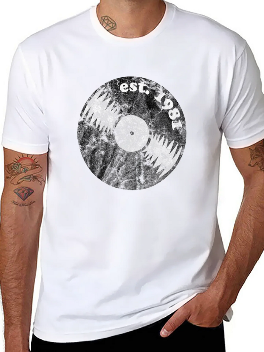 Est. 1981 Vinyl Record Graphic T-Shirt product image 7