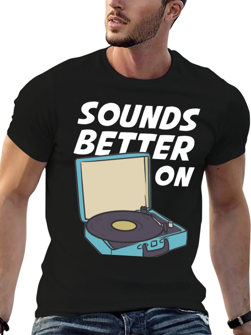 Sounds Better On Graphic Tee - Vinyl Record Player T-Shirt product image 2