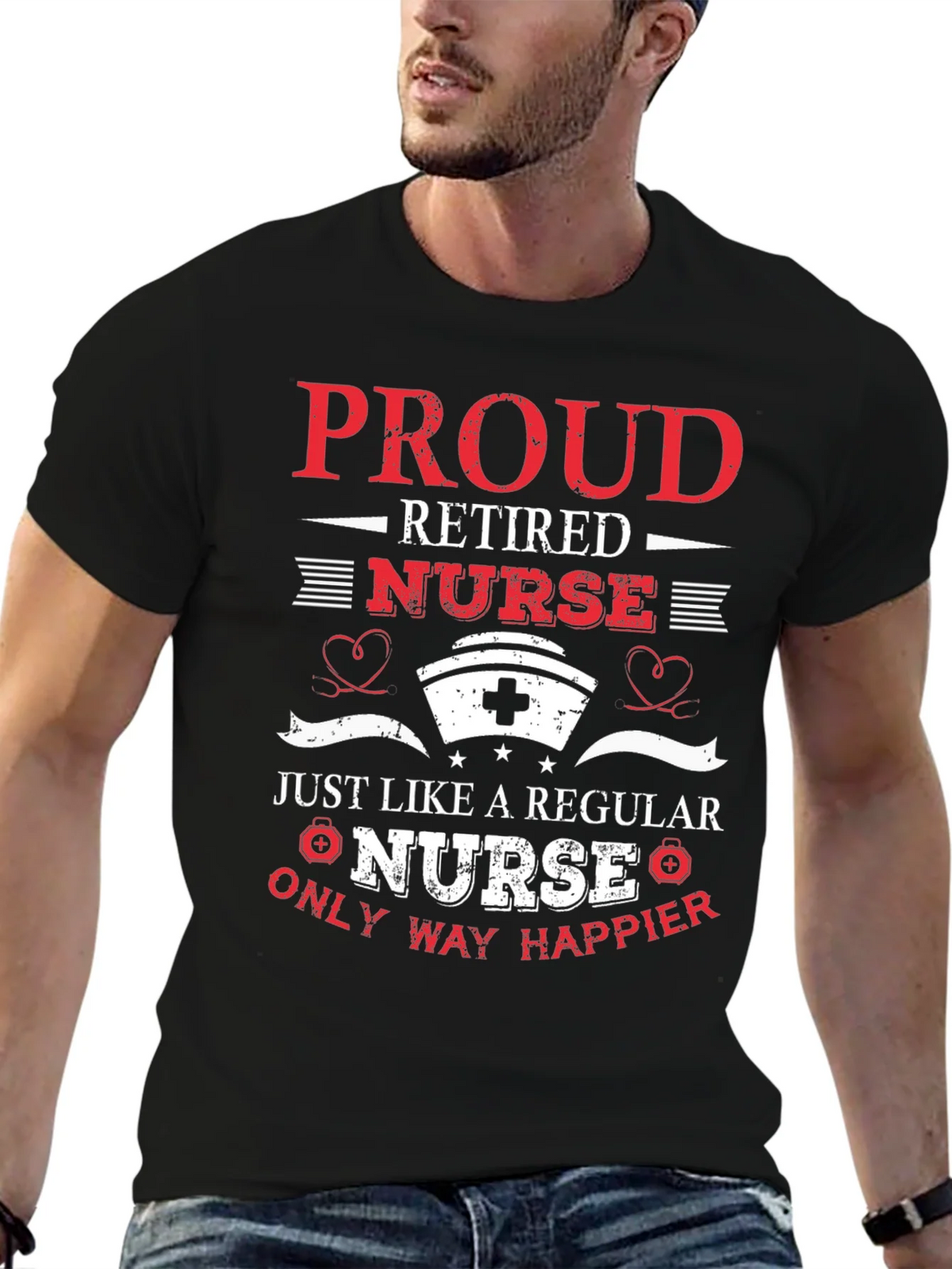 Proud Retired Nurse Graphic T-Shirt product image 3