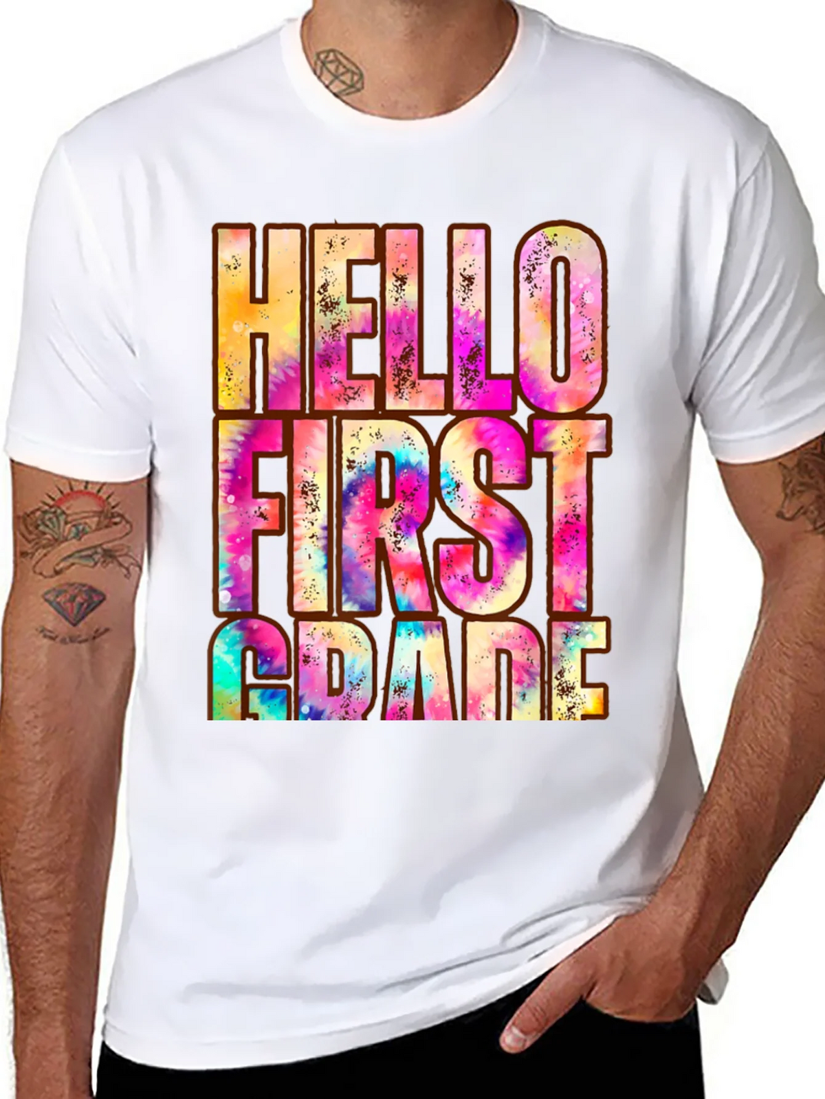 Hello First Grade Tie Dye Graphic T-Shirt product image 1