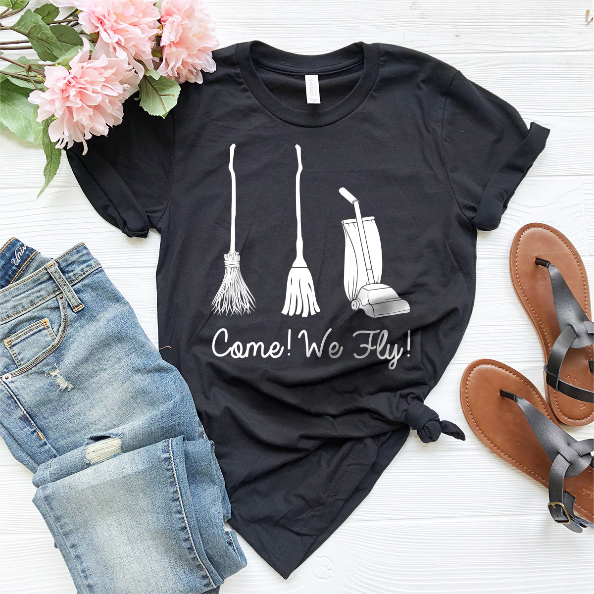 Come We Fly T-Shirt, Broom Shirt, Sanderson Sisters product image 2
