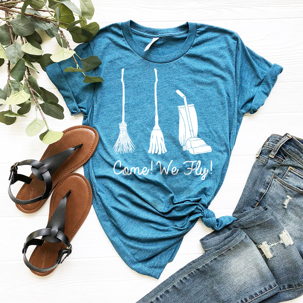 Come We Fly T-Shirt, Broom Shirt, Sanderson Sisters product image 5
