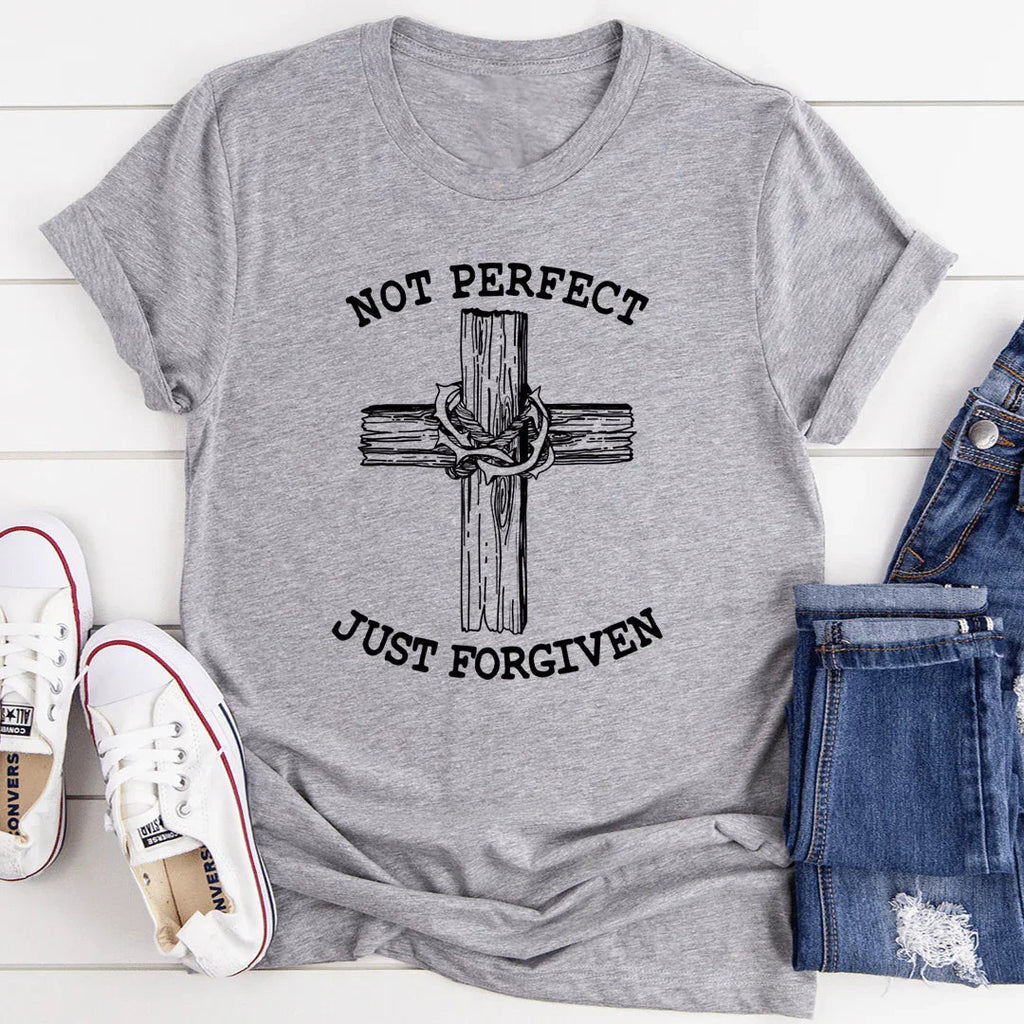 Christian Grace Inspirational Crewneck Tee – "Not Perfect product image 2