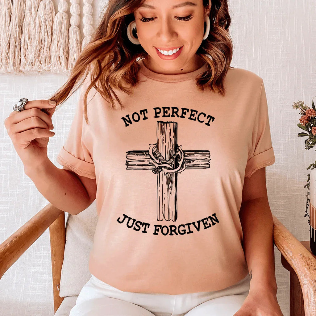 Christian Grace Inspirational Crewneck Tee – "Not Perfect product image 3