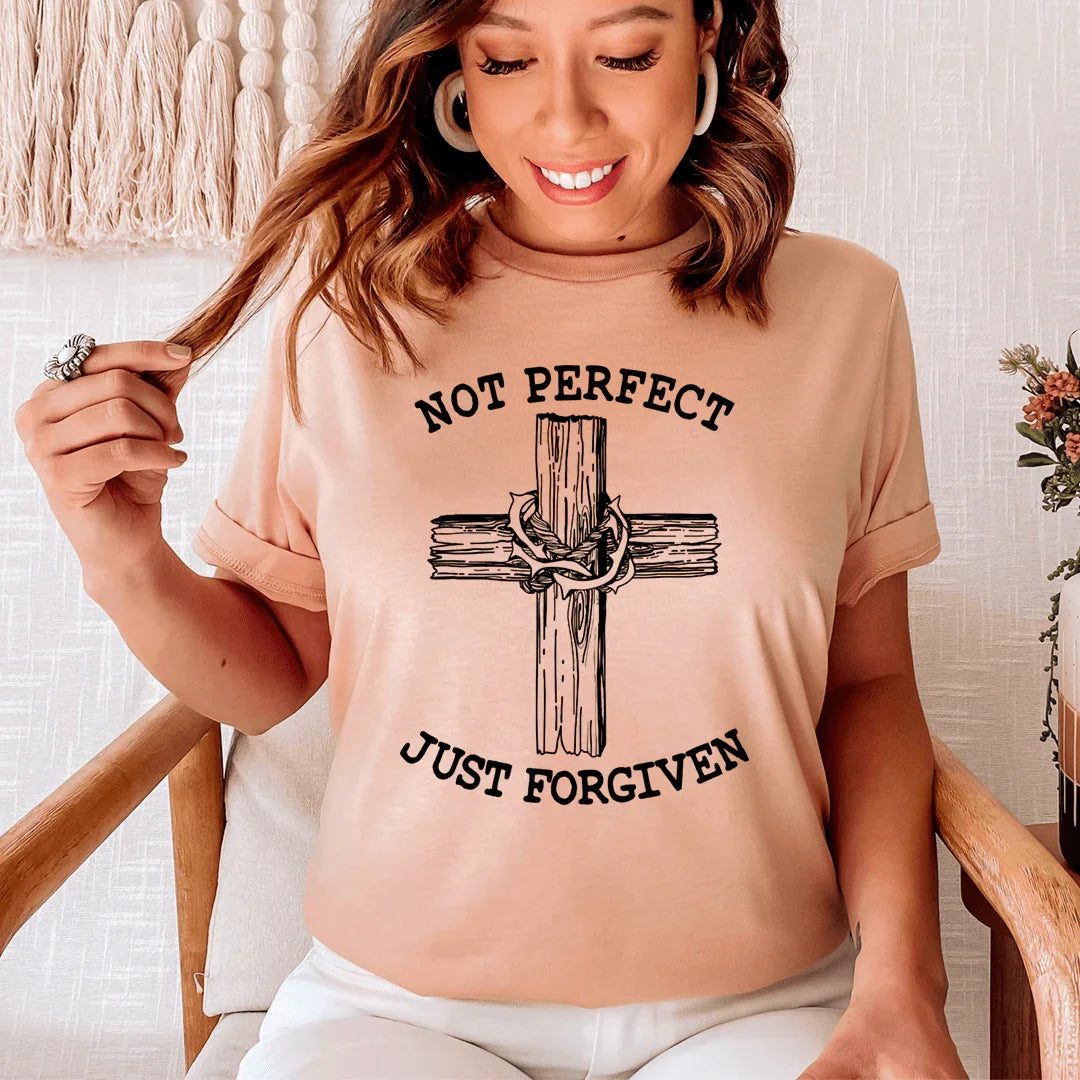 Christian Grace Inspirational Crewneck Tee – "Not Perfect product image 3