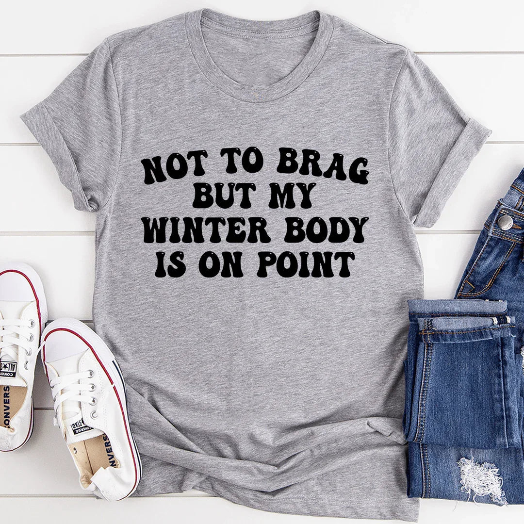 Playful Retro Cozy Season Graphic T-Shirt – "Winter Body On product image 3