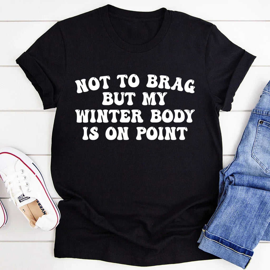 Playful Retro Cozy Season Graphic T-Shirt – "Winter Body On product image 4