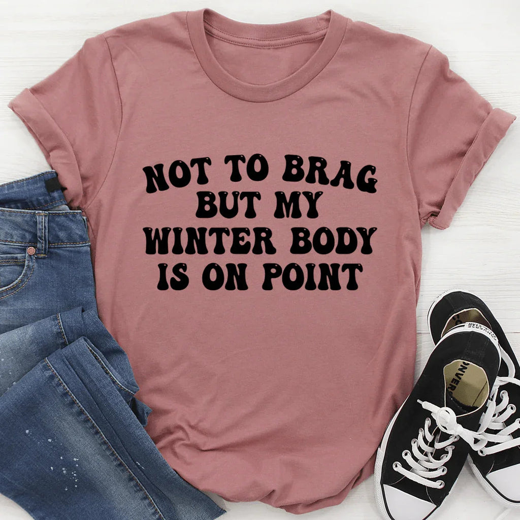 Playful Retro Cozy Season Graphic T-Shirt – "Winter Body On product image 2