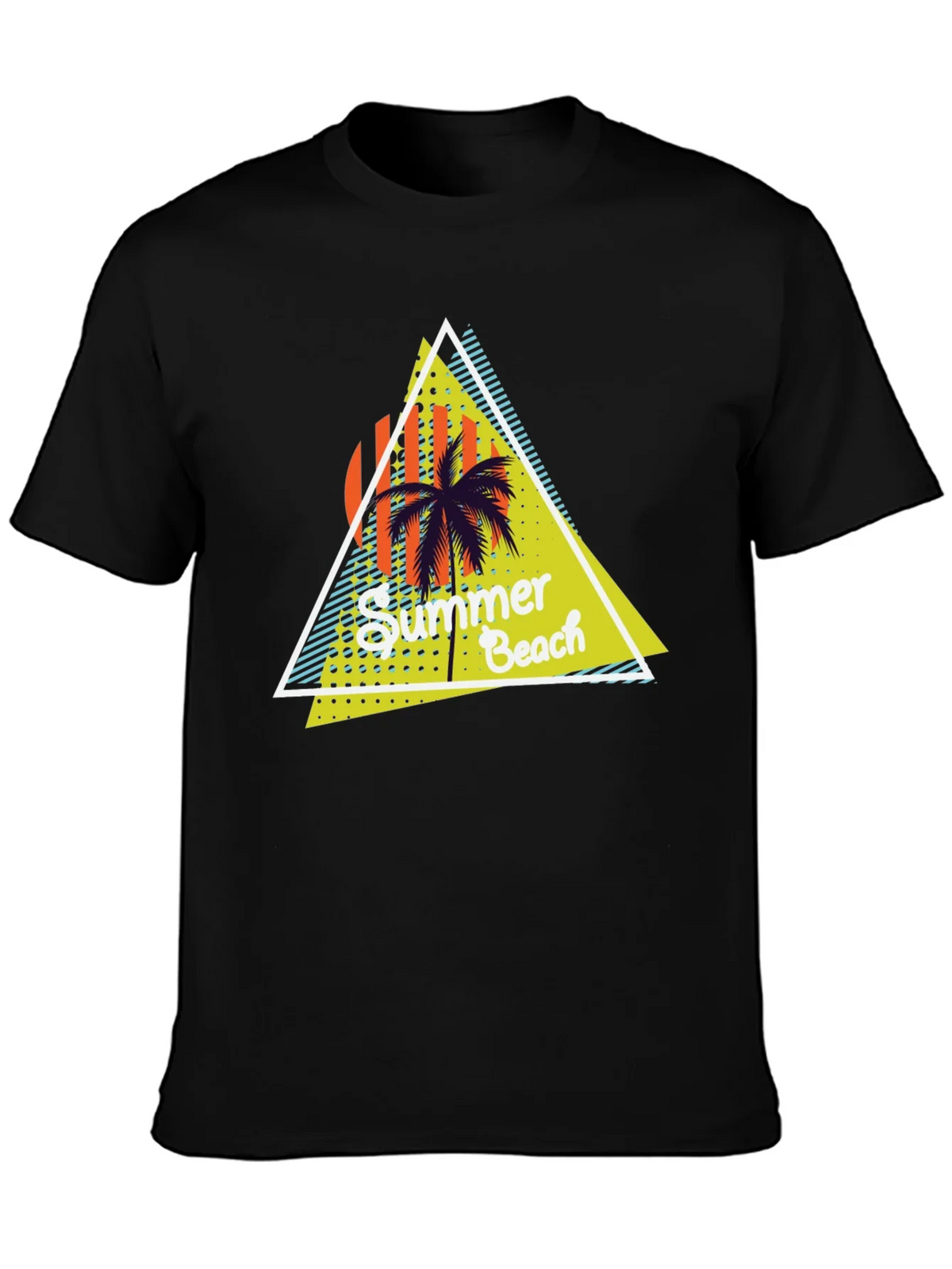 Summer Beach Graphic Print Black T-Shirt product image 3