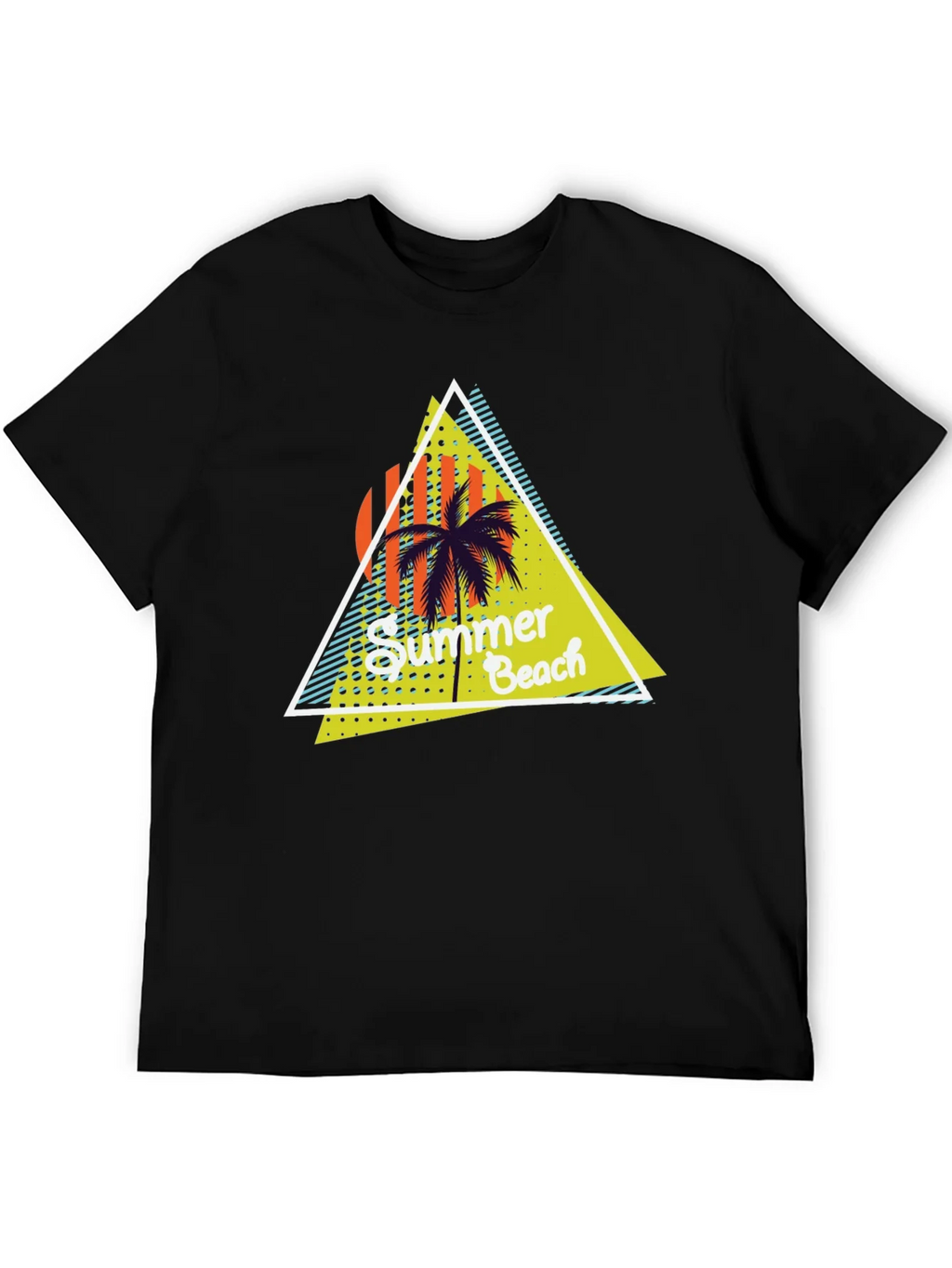 Summer Beach Graphic Print Black T-Shirt product image 5