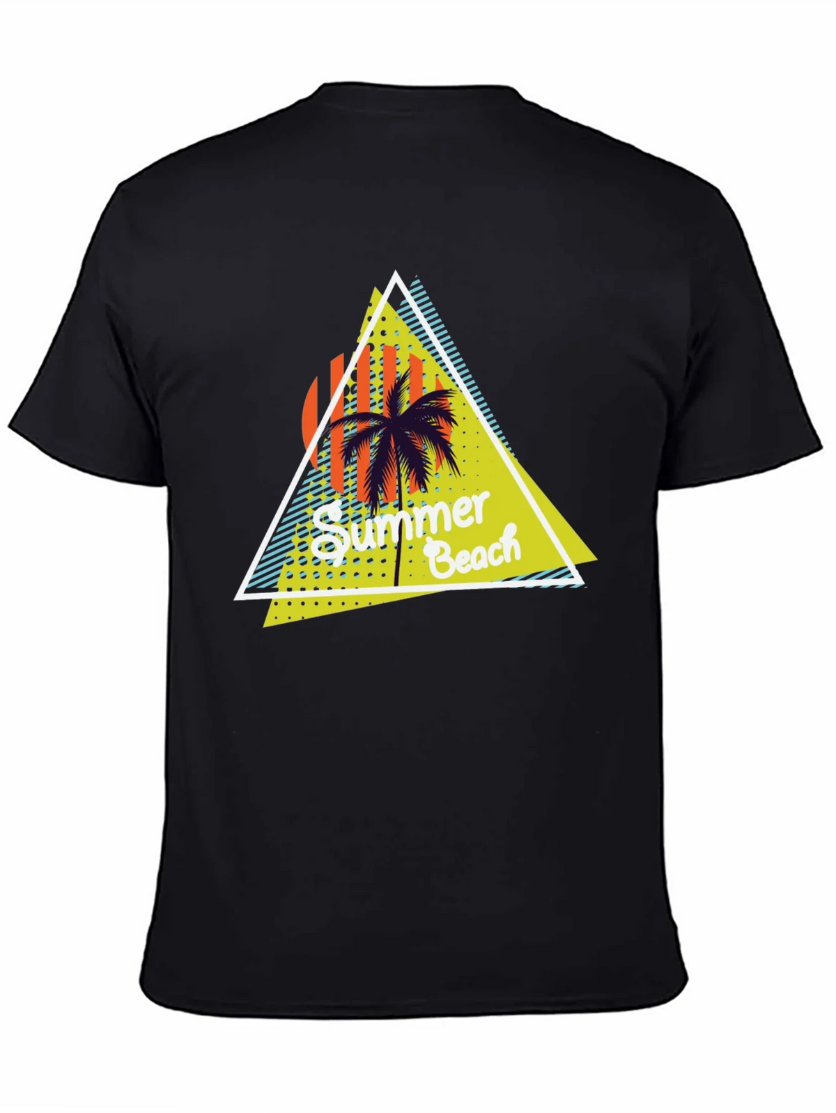 Summer Beach Graphic Print Black T-Shirt product image 4