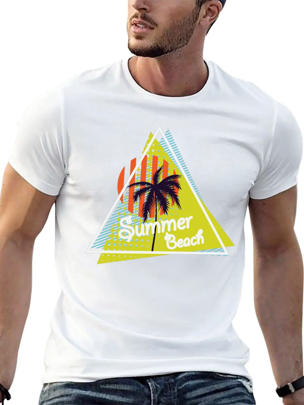Summer Beach Graphic Print Black T-Shirt product image 10