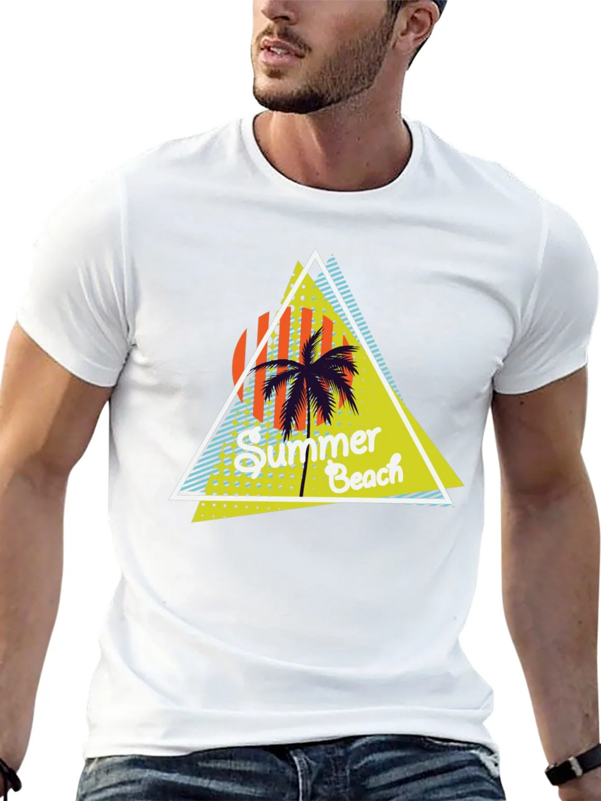 Summer Beach Graphic Print Black T-Shirt product image 10