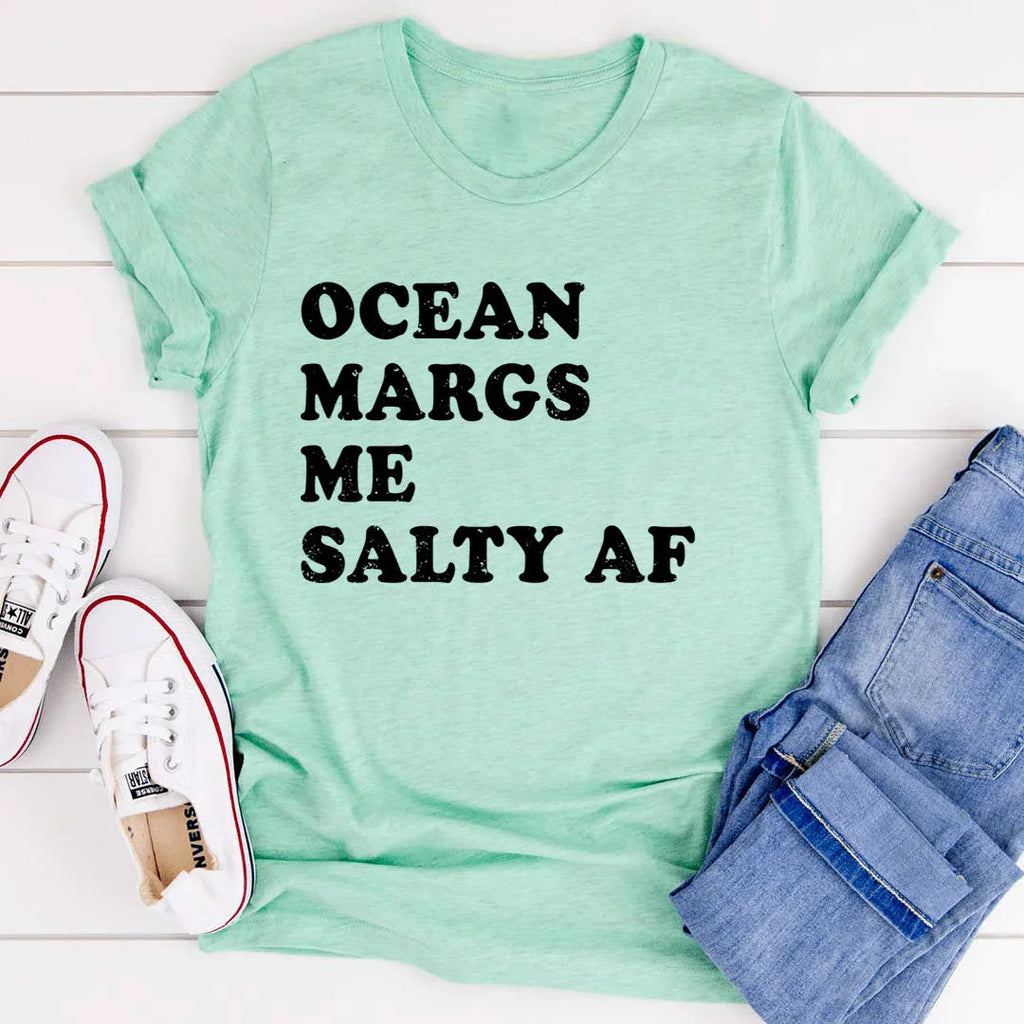 Tropical Vacation Graphic T-Shirt – \"Ocean Margs Me Salty product image 1