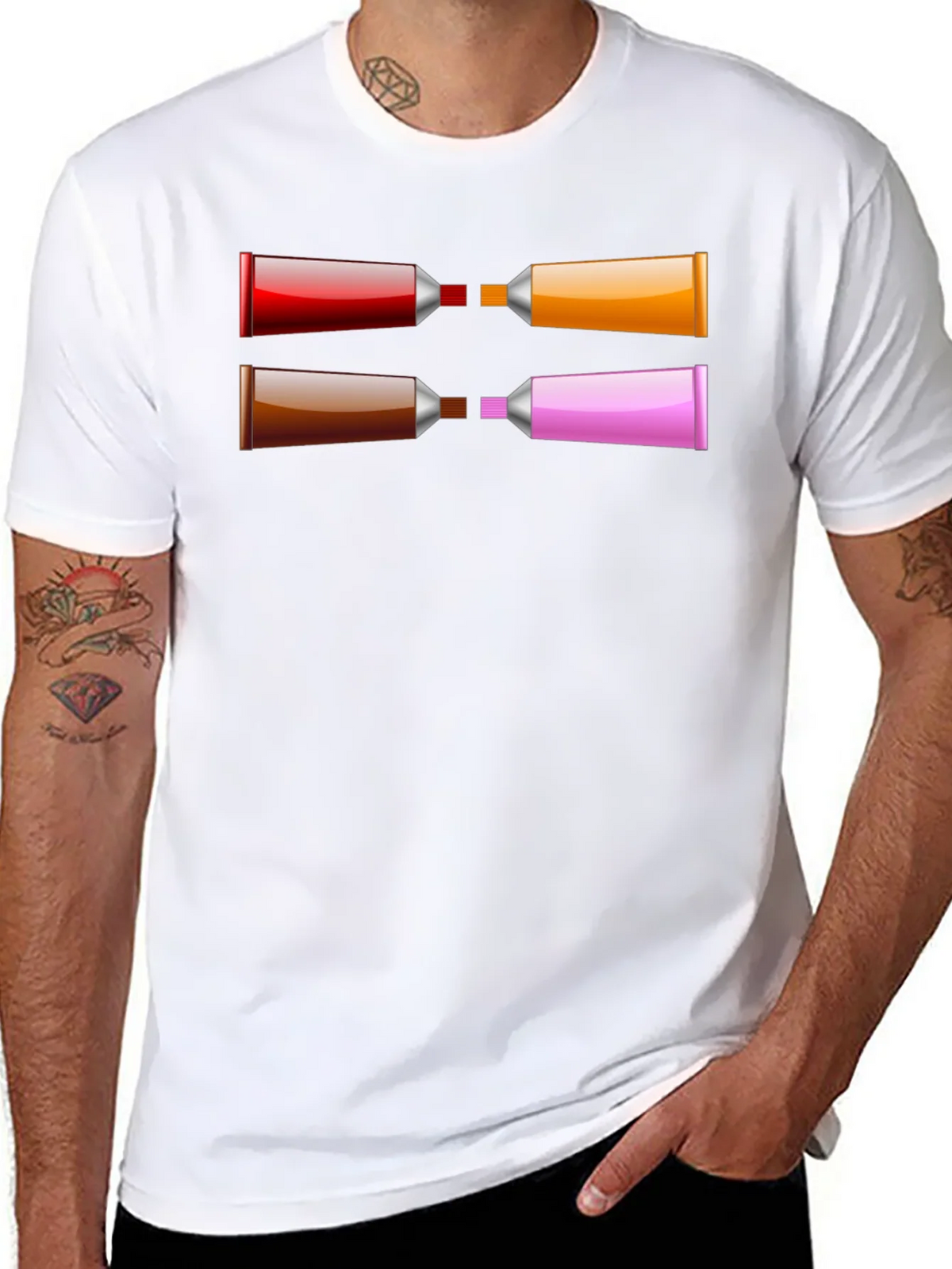 Abstract Paint Tube T-Shirt - Artistic Graphic Tee product image 5