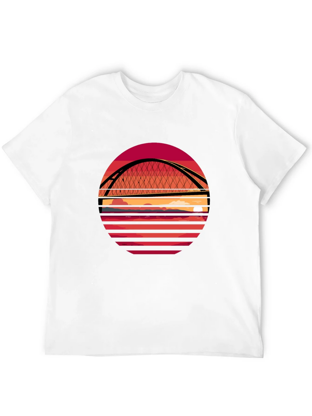 Sunset Bridge Graphic T-Shirt - Stylish Crew Neck Tee product image 10