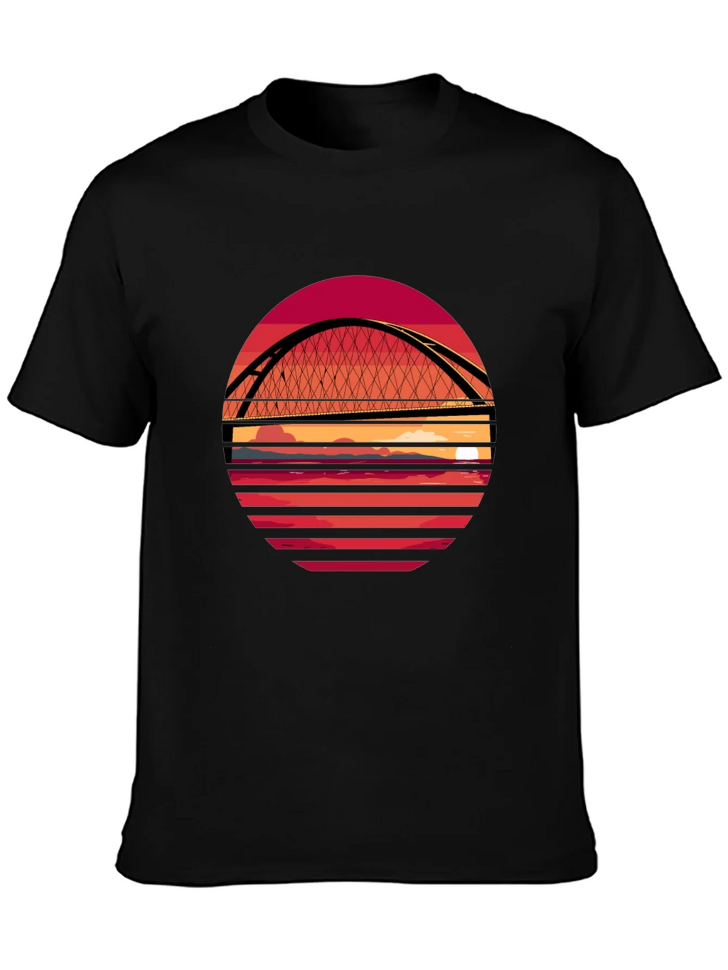Sunset Bridge Graphic T-Shirt - Stylish Crew Neck Tee product image 3