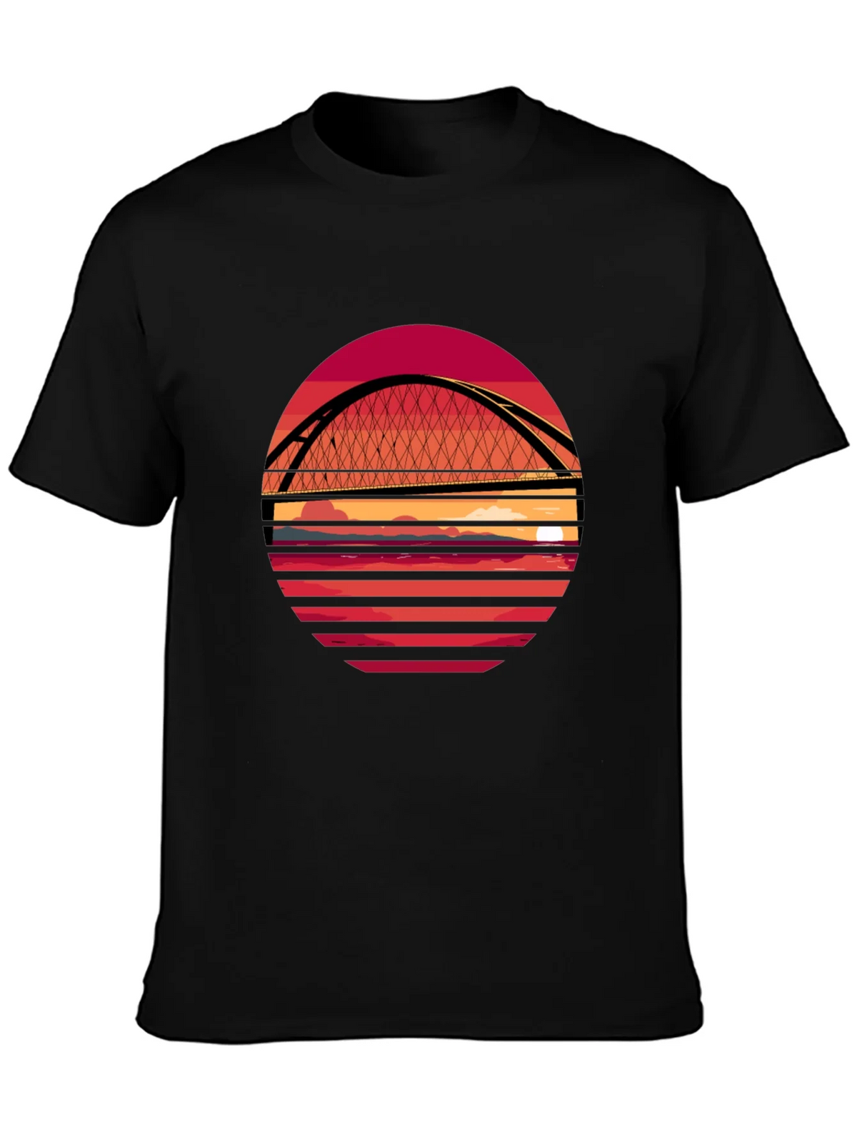 Sunset Bridge Graphic T-Shirt - Stylish Crew Neck Tee product image 3