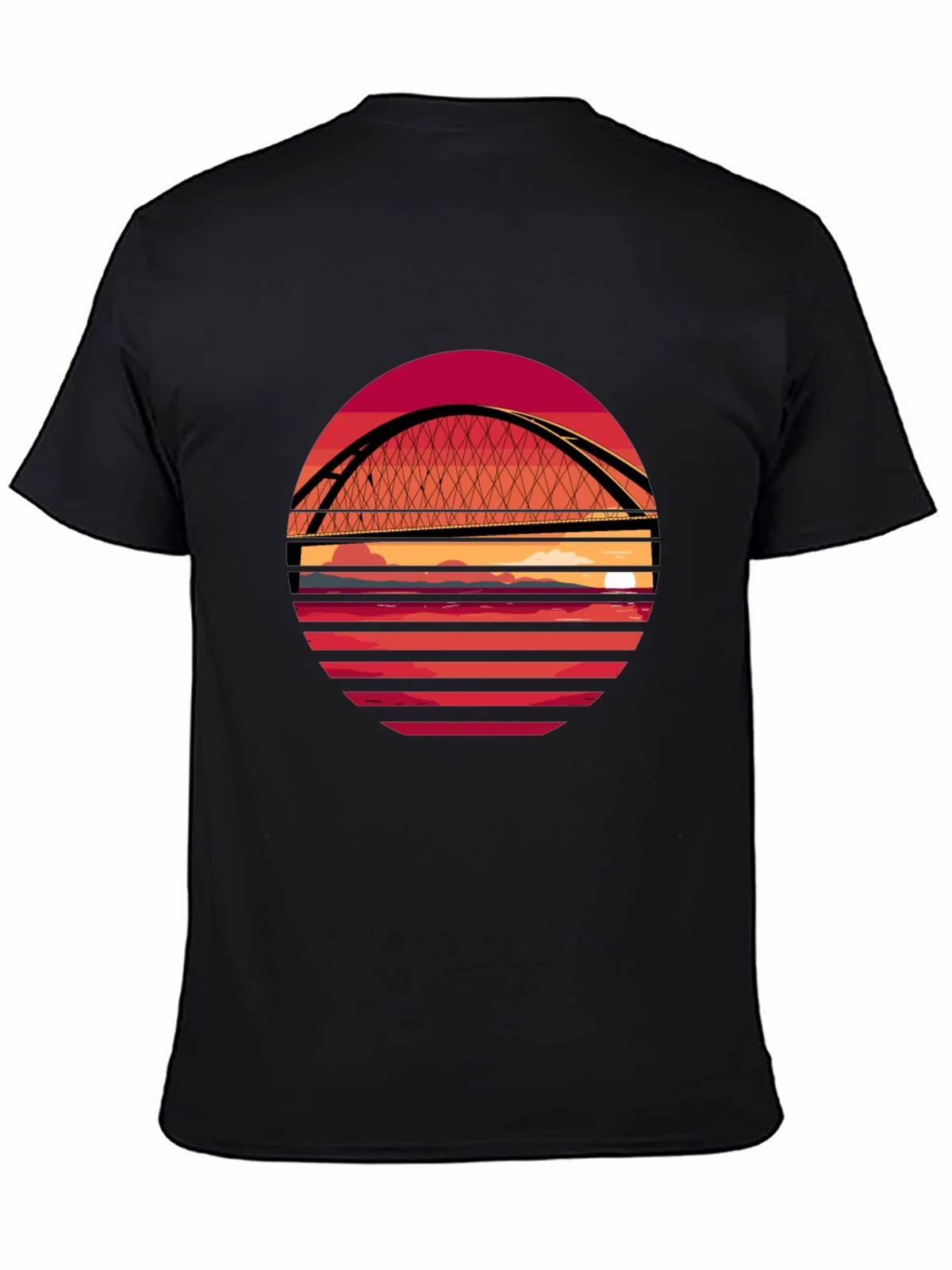 Sunset Bridge Graphic T-Shirt - Stylish Crew Neck Tee product image 4