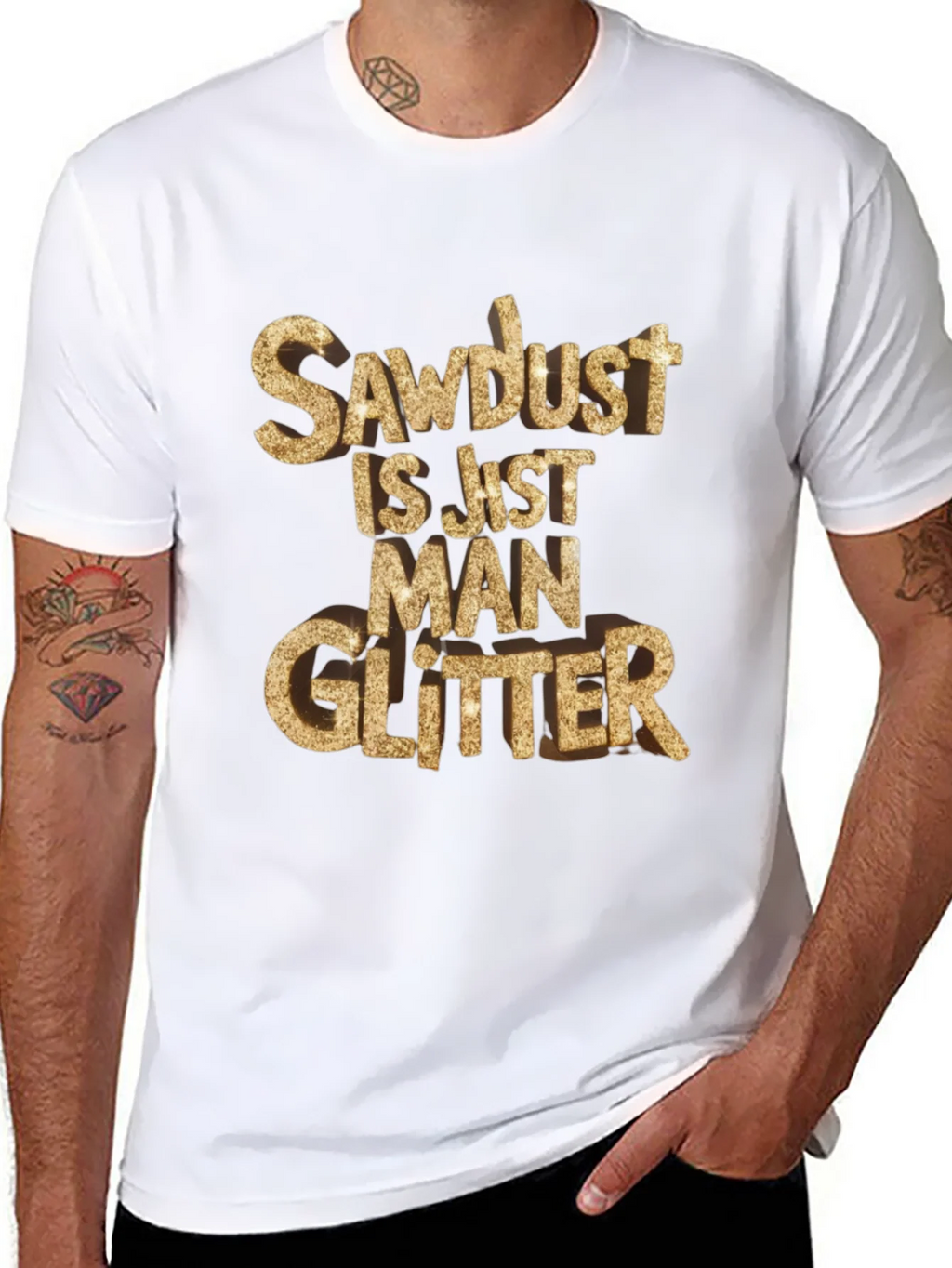 Sawdust Man Glitter Black T-Shirt product image 7