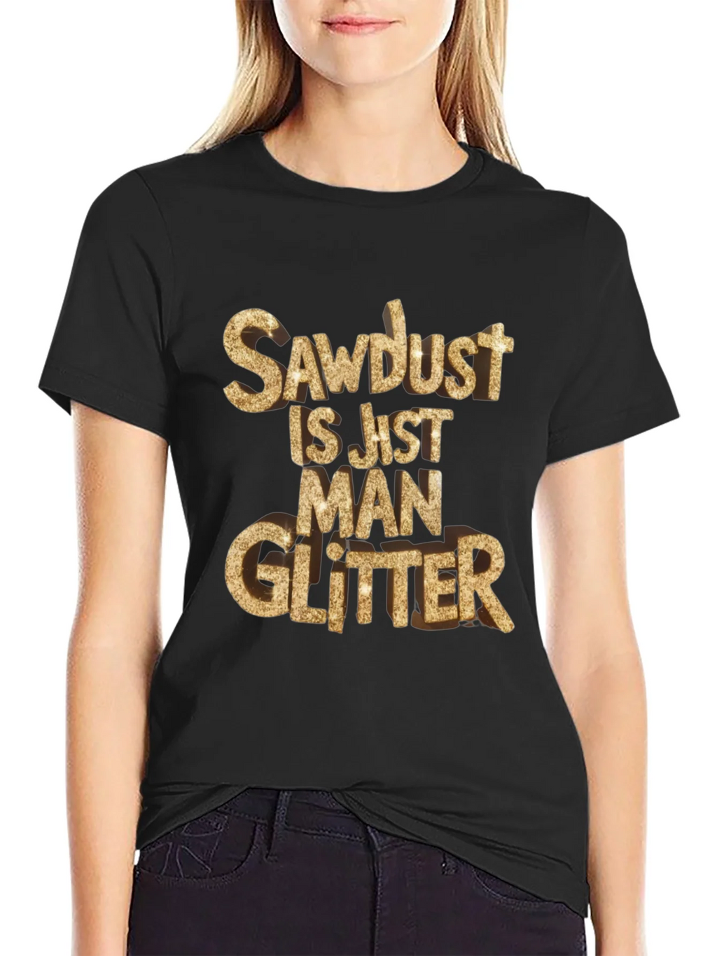 Sawdust Man Glitter Black T-Shirt product image 2