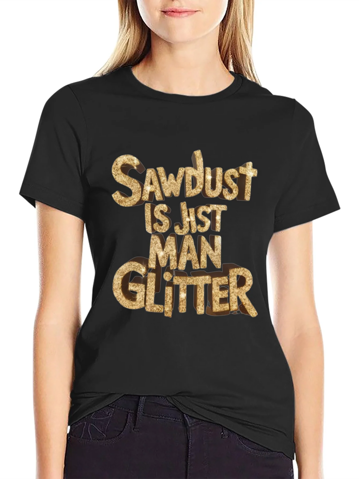 Sawdust Man Glitter Black T-Shirt product image 2