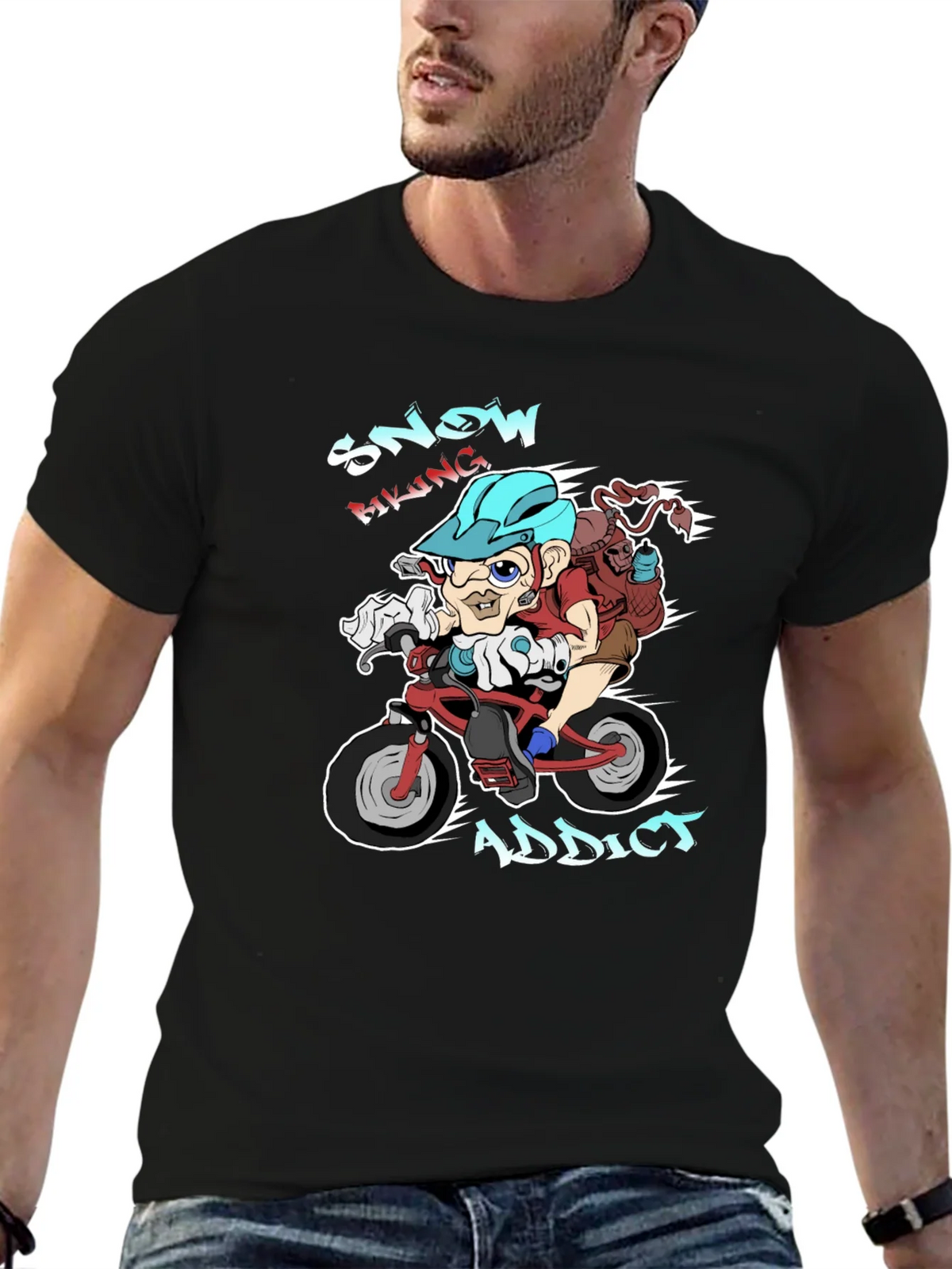 Snow Biking Addict T-Shirt product image 3
