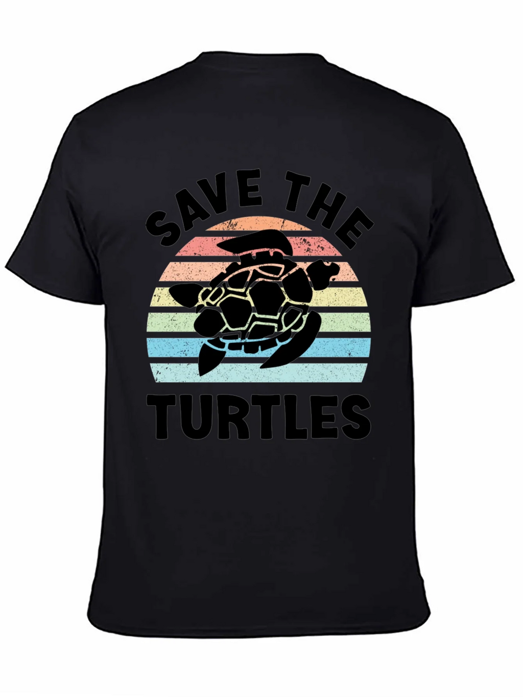 Save the Turtles Retro Sunset Graphic T-Shirt product image 3