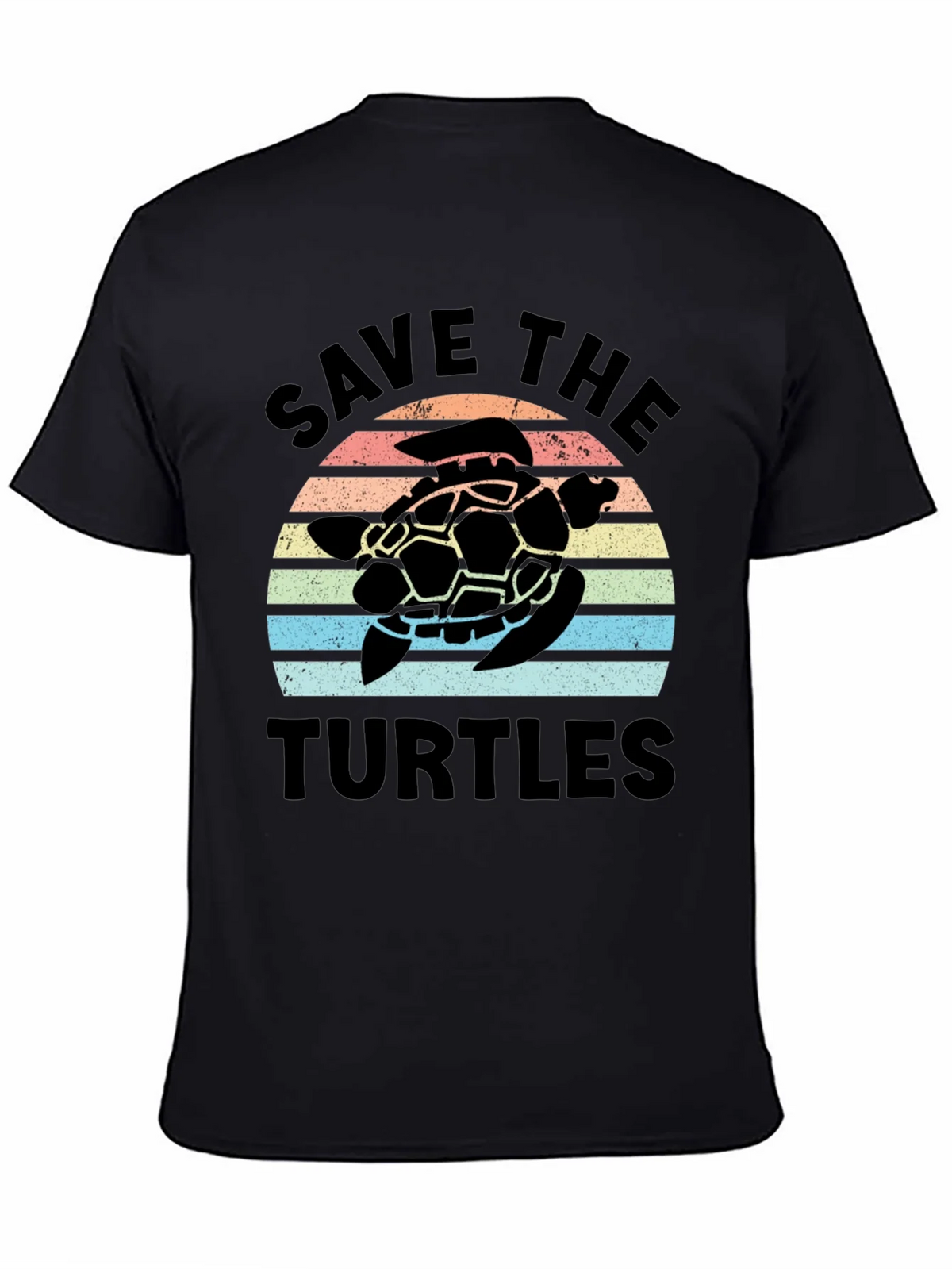 Save the Turtles Retro Sunset Graphic T-Shirt product image 3