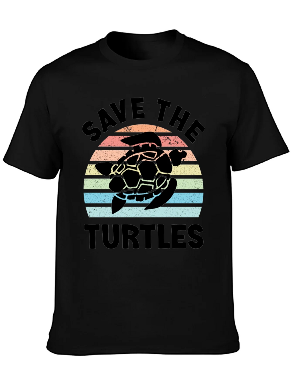 Save the Turtles Retro Sunset Graphic T-Shirt product image 2
