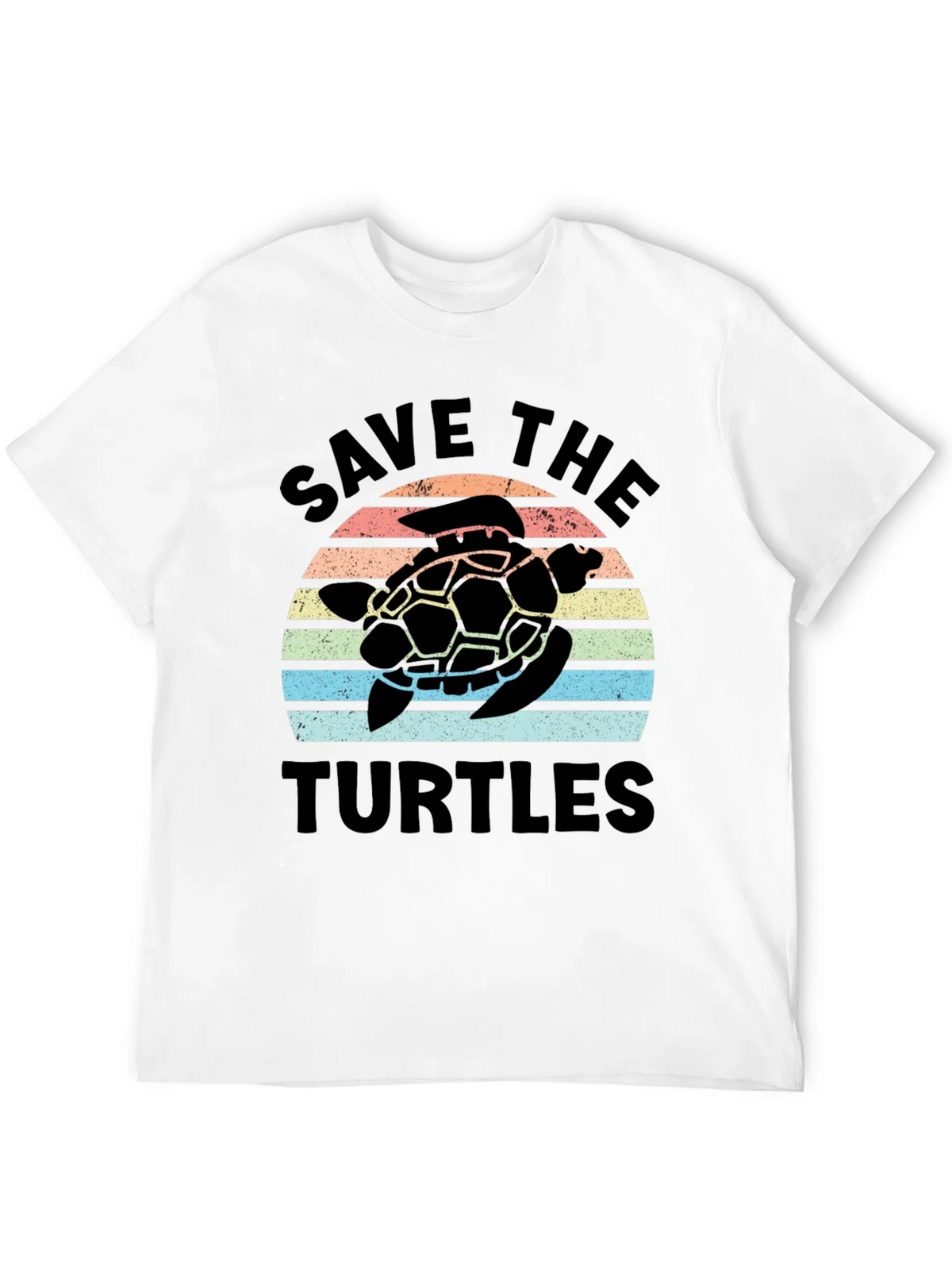 Save the Turtles Retro Sunset Graphic T-Shirt product image 5
