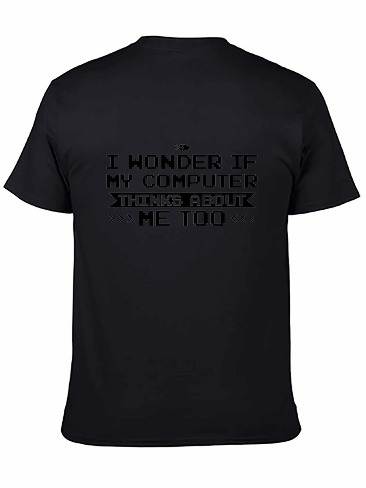 Funny Computer Think About Me Too Black T-Shirt product image 1