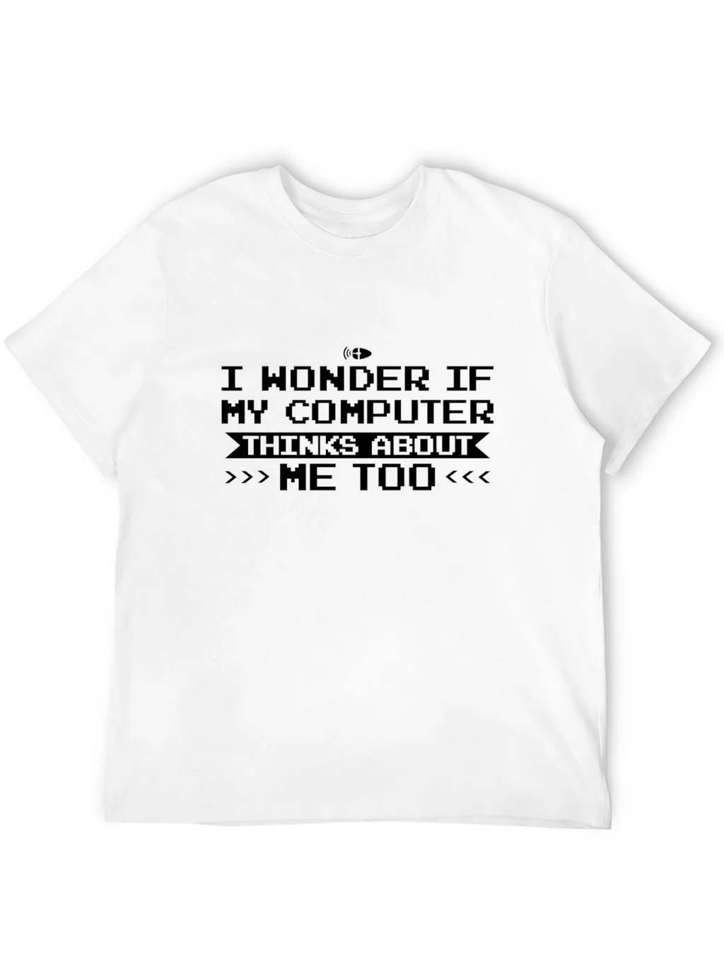 Funny Computer Think About Me Too Black T-Shirt product image 3