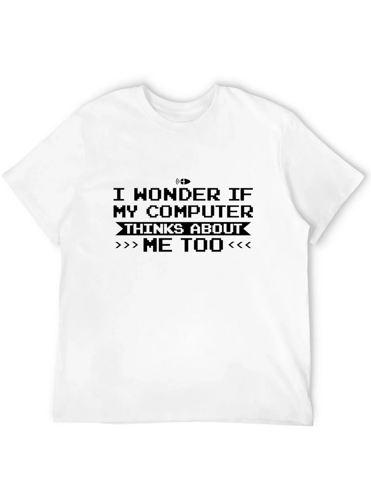 Funny Computer Think About Me Too Black T-Shirt product image 3