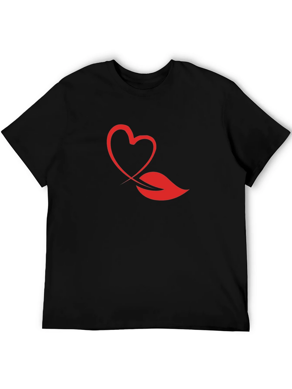 Heart & Lips Graphic Print Black T-Shirt product image 4