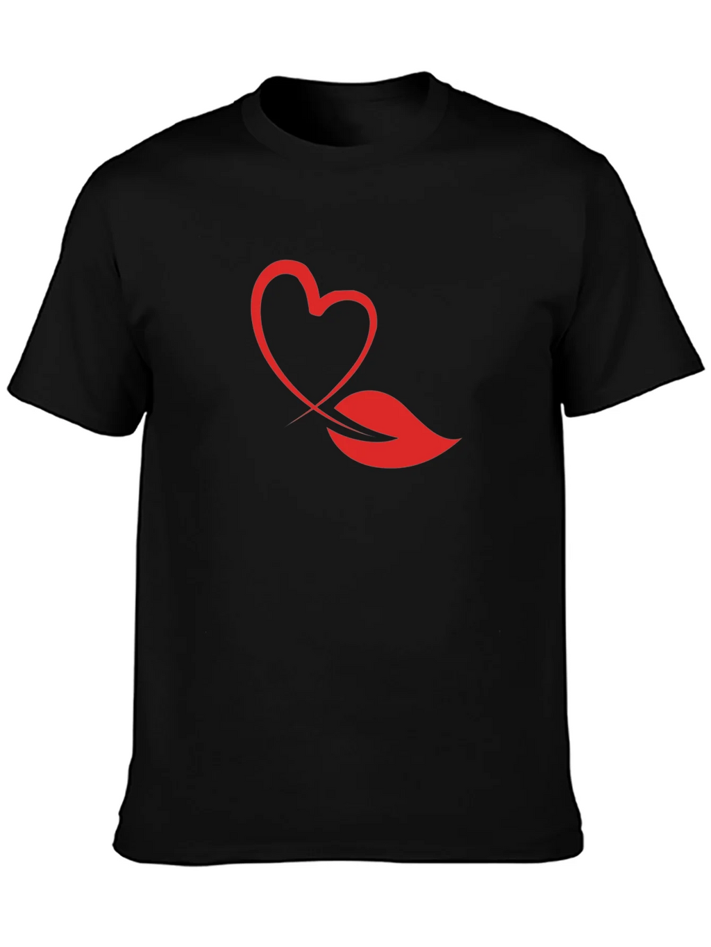 Heart & Lips Graphic Print Black T-Shirt product image 3