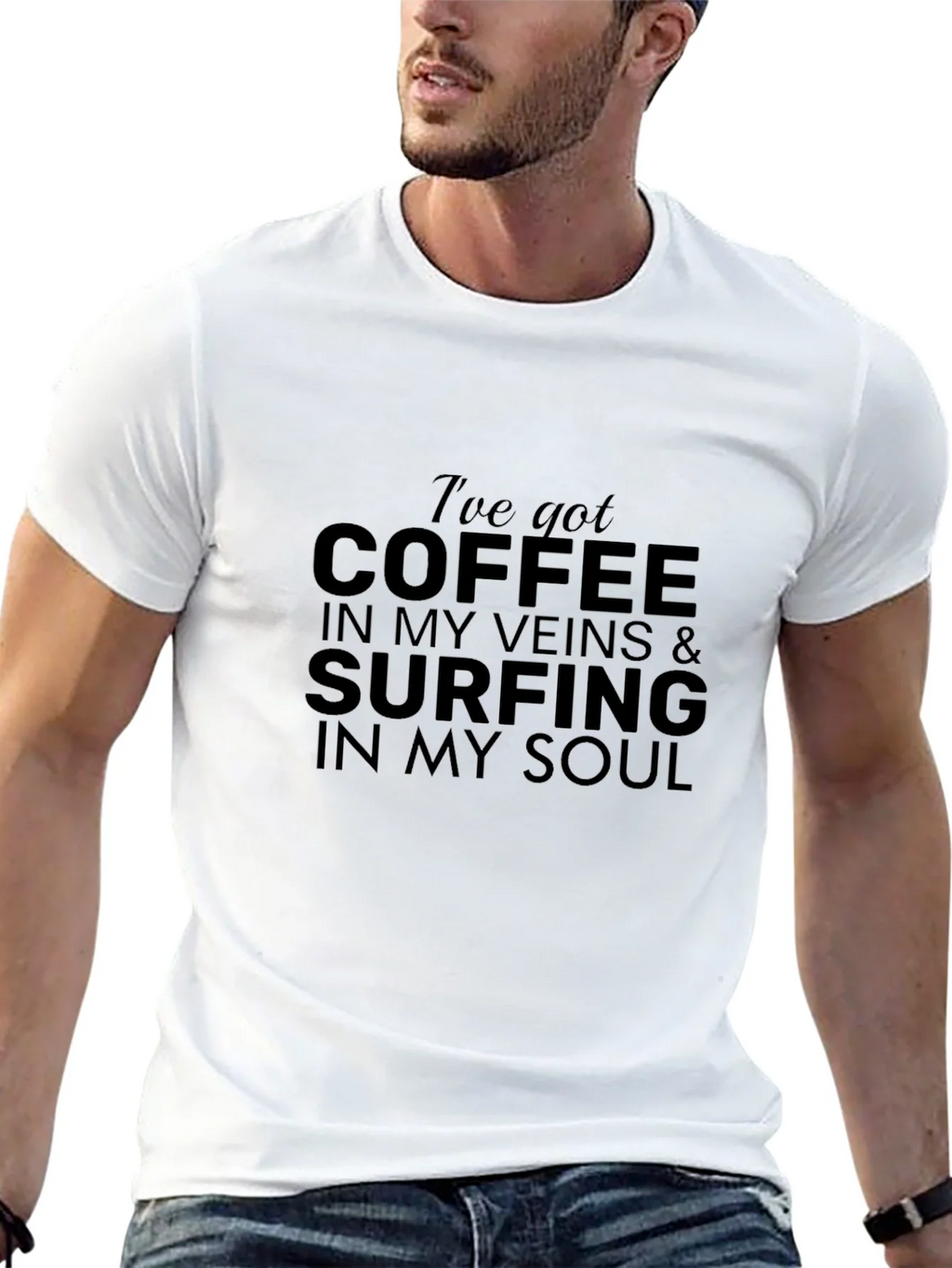 Coffee & Surfing Soul T-Shirt - Stylish Black Tee product image 6