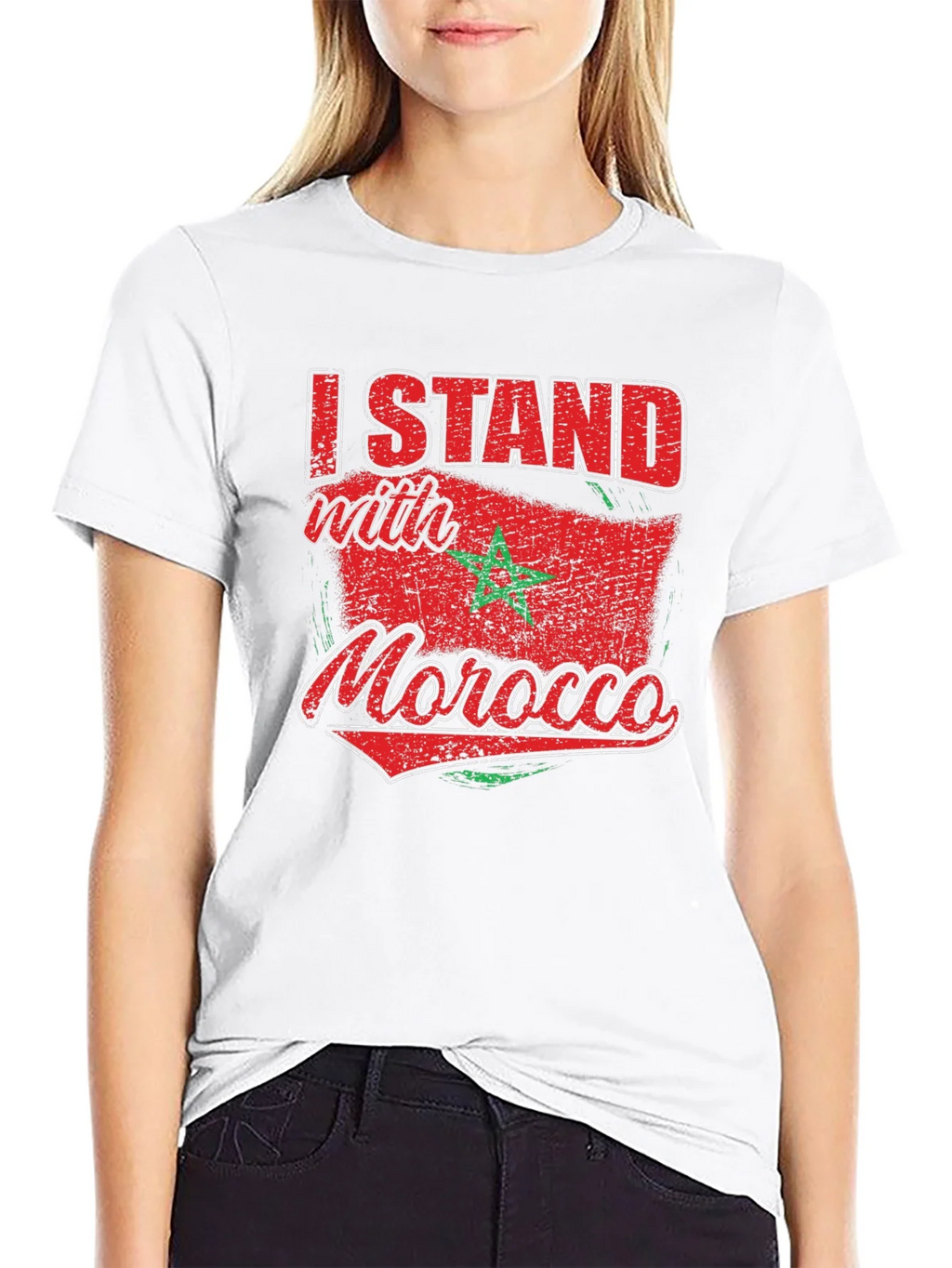 I Stand with Morocco Flag Graphic T-Shirt product image 8